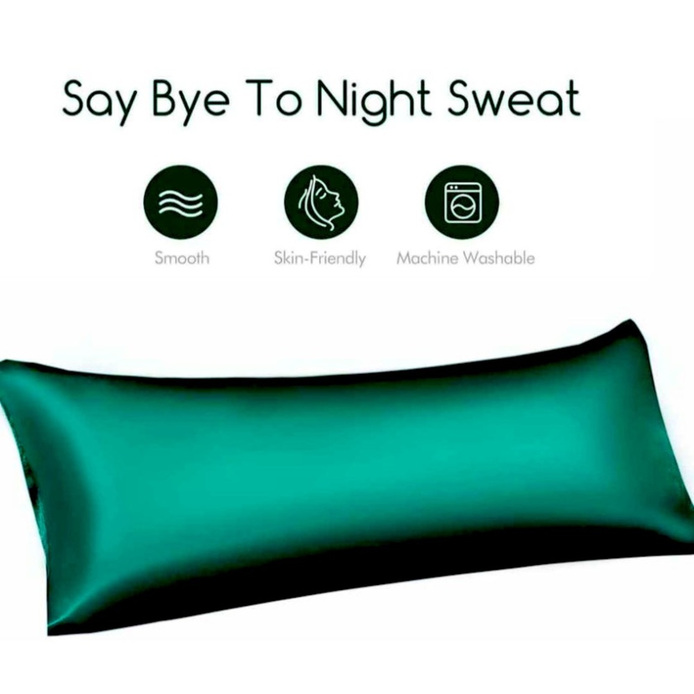 Dark Green Satin Body Pillow Cover Pillowcase Super Soft Silky  (3 Available)